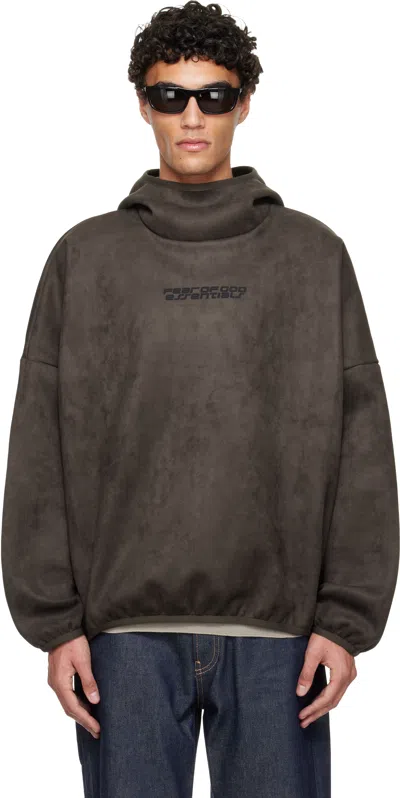 Essentials Brown Holiday Faux-suede Fleece Modern Hoodie