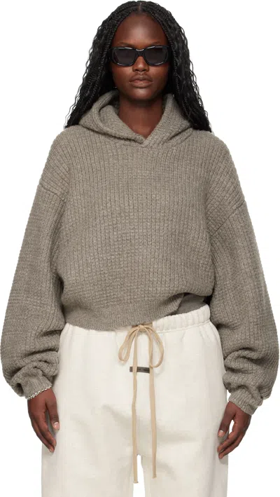 Essentials Brown Holiday Heavy Waffle 90s Hoodie In Purple