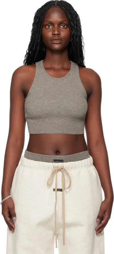 Essentials Brown Holiday Waffle Sport Tank Top In Purple