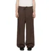 Essentials Brown Pleat Front Trousers In Brown