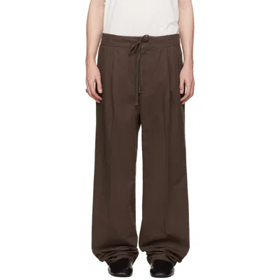 Essentials Brown Pleat Front Trousers