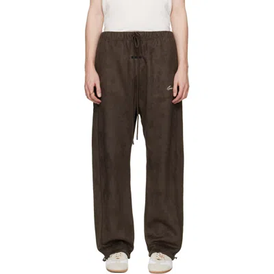 Essentials Brown Signature Relaxed Faux-suede Track Pants