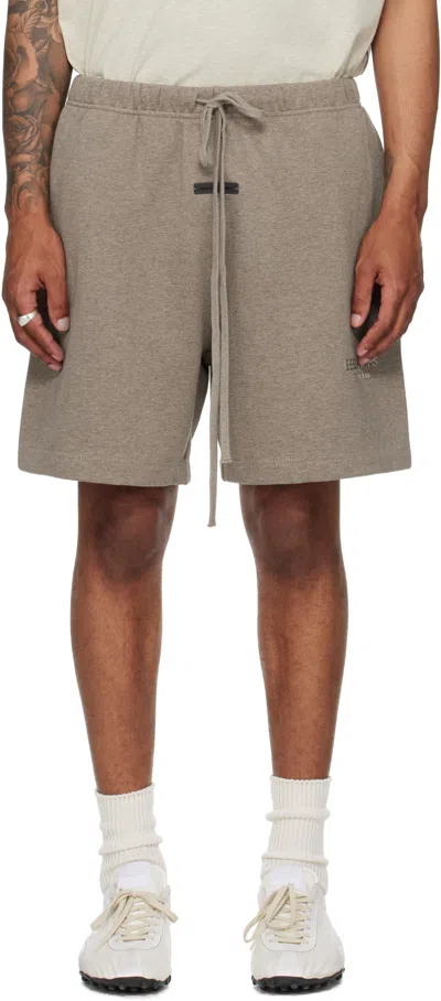 Essentials Brown Soccer Fleece Shorts