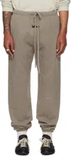 Essentials Brown Relaxed Fleece Piping Sweatpants