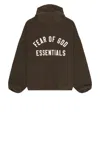 Essentials Heavy Fleece Hoodie With Hood In Brown