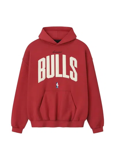 Essentials Bulls Logo-print Hoodie In Red