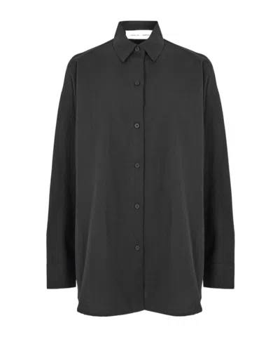 Essentials Button-up Long Sleeve Shirt In Black