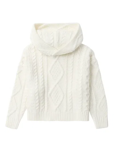 Essentials Kids' Cable-knit Hoodie In White