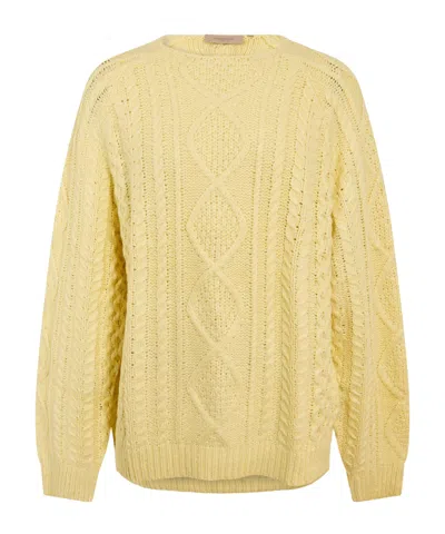 Essentials Cable Knit Sweater In Yellow