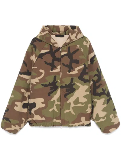 Essentials Camouflage Jacket In Brown