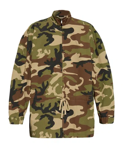 Essentials Camouflage-print Jacket In Green