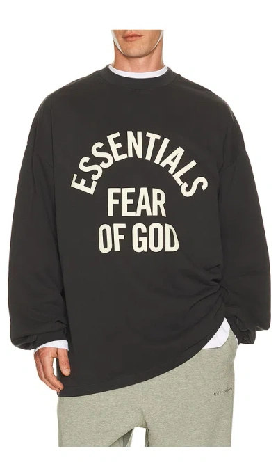 Essentials Campus 90's Long Sleeve Tee In Black