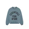 Essentials Blue Relaxed Oversized Arched Logo Sweatshirt In Blue