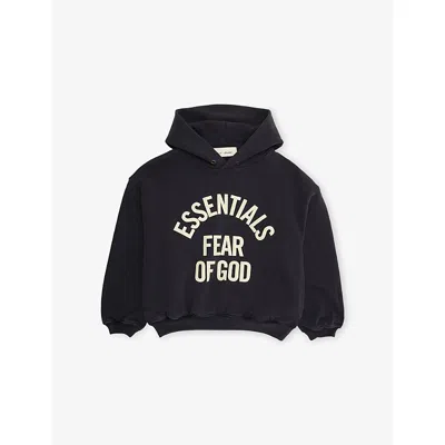 Essentials Kids' Campus 90s Logo-print Cotton Hoody 2-16 In Black
