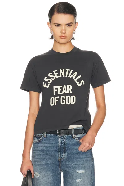 Essentials Campus Classic Short Sleeve Cotton Jersey Tee In Gray