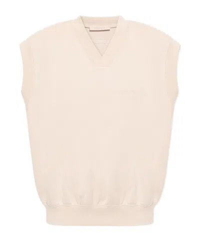 Essentials Cap-sleeve V-neck Vest In White
