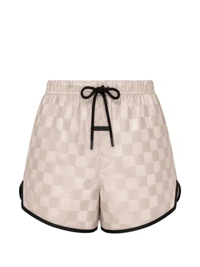 Essentials Checkered  Shorts In Gray