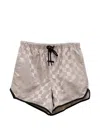 Essentials Check-pattern Drawstring Shorts In Neutral