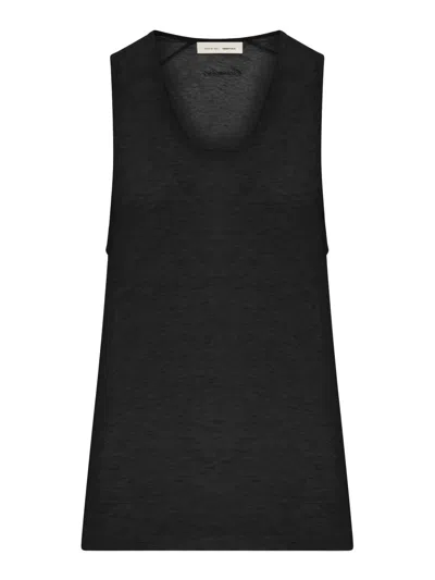 Essentials Classic Cotton Blend Top In Black