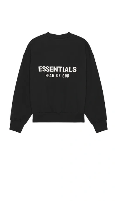 Essentials Classic Fit Fleece Crew Neck Sweatshirt In Black
