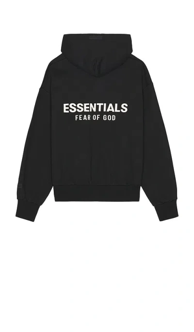 Essentials Classic Fit Fleece Zip Up Hoodie In Black