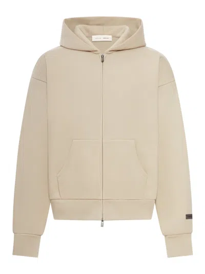 Essentials Classic Fit Fleece Zip-up Hoodie In Neutral