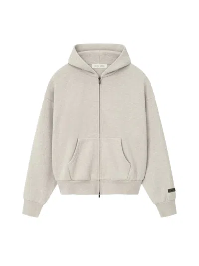 Essentials Classic Fit Fleece Zip-up Hoodie In Gray
