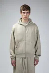 Essentials Classic Fit Fleece Zip-up Hoodie Abbey Stone In Gray