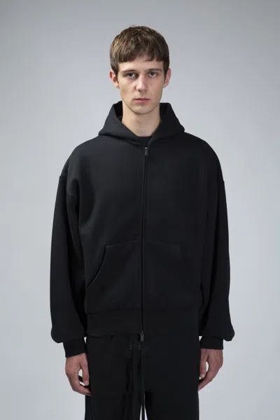 Essentials Classic Fit Fleece Zip-up Hoodie In Black