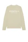 Essentials Classic Fit Long Sleeve Tee In Neutral