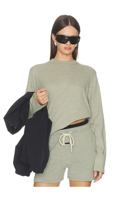 Essentials Classic Fit Long Sleeve Tee In Green