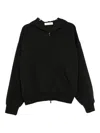 Essentials Logo Print Zip-up Hooded Sweatshirt In Black