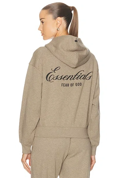 Essentials Classic Full Zip Fleece Hoodie In Animal Print