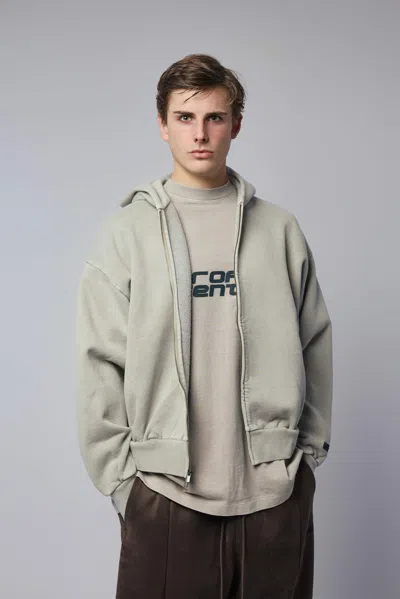 Essentials Classic Full Zip Hoodie In Gray