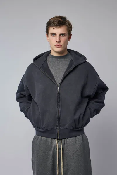 Essentials Classic Full Zip Hoodie In Gray