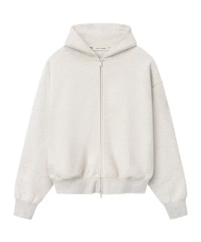 Essentials Signature Classic Zip-up Hoodie In White