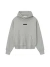 Essentials Mens Concrete Heather Embossed-branding Relaxed-fit Cotton-blend Hoodie In Gray
