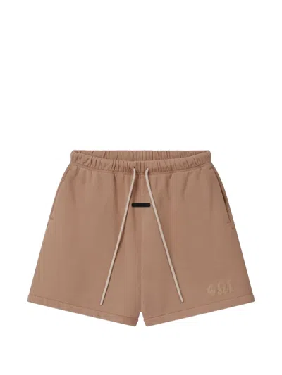 Essentials Classic Logo-print Shorts In Brown