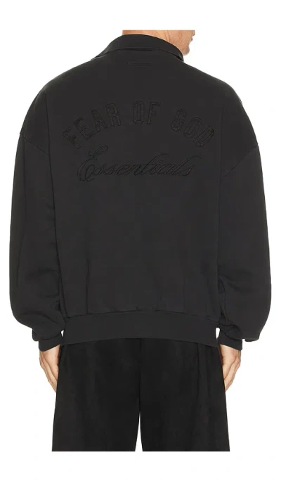 Essentials Classic Polo Sweatshirt In Black