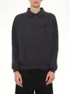 Essentials Classic Polo Sweatshirt In Black