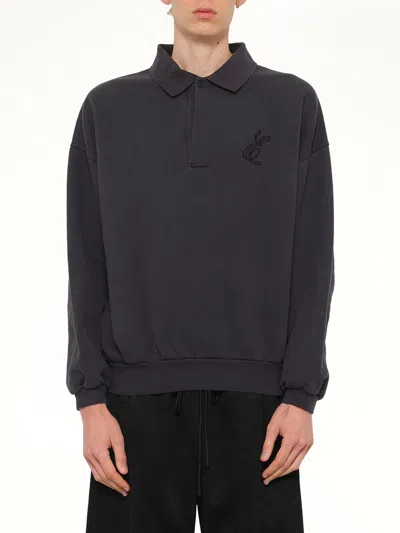Essentials Classic Polo Sweatshirt In Black