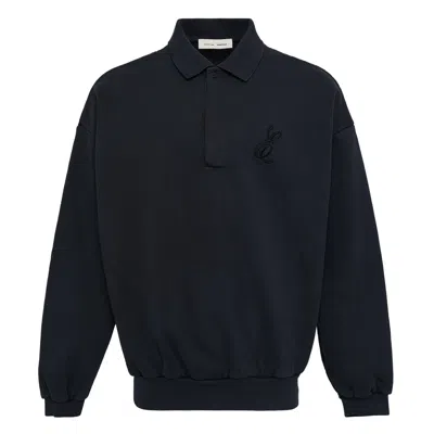 Essentials Classic Polo Sweatshirt In Black