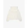 Essentials Mbossed-branding Relaxed-fit Cotton-blend Hoodie 2-12 Years Cloud White In White