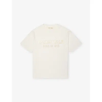 Essentials Kids' Logo-printed Short-sleeve Cotton T-shirt 2-12 Years Cloud White