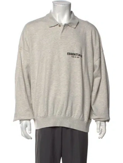 Pre-owned Essentials Collar Long Sleeve Sweatshirt In Neutrals