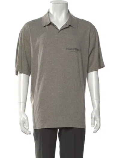 Pre-owned Essentials Collar Short Sleeve Polo Shirt In Grey