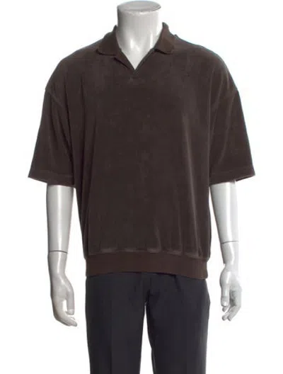 Pre-owned Essentials Collar Short Sleeve Polo Shirt In Grey