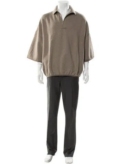 Pre-owned Essentials Collar Three-quarter Sleeve Hoodie In Gray