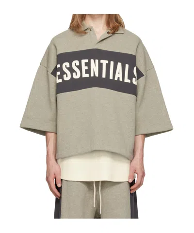 Essentials Collared Drop-shoulder T-shirt In Neutral