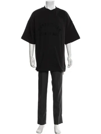 Pre-owned Essentials College Graphic Print T-shirt In Black